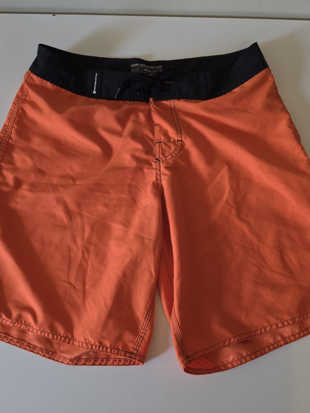 Osklen Surfing Aqualight Board Shorts Orange/Black Drawstring Back Pocket 30